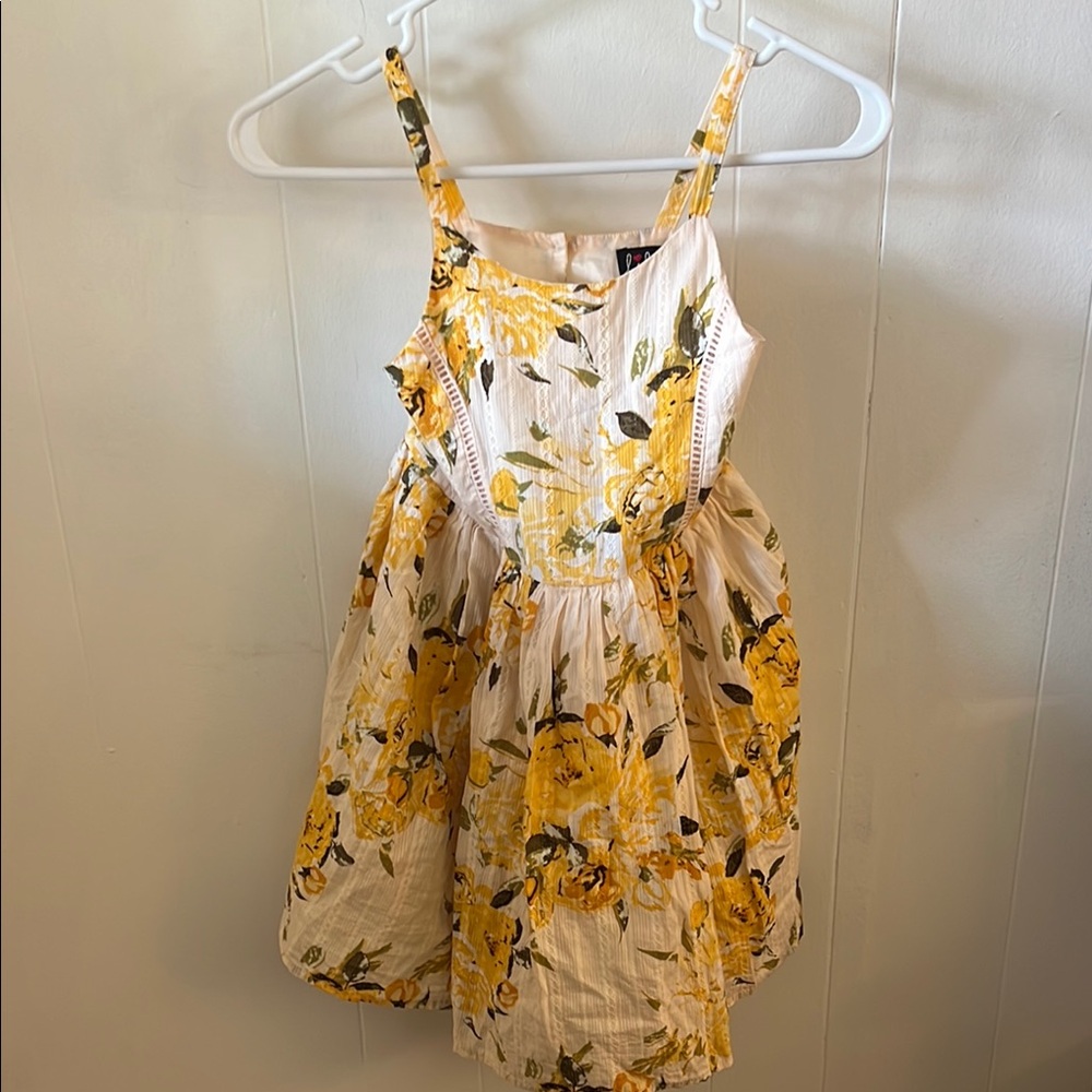 Lily Yellow  Floral Spaghetti Strap Sundress